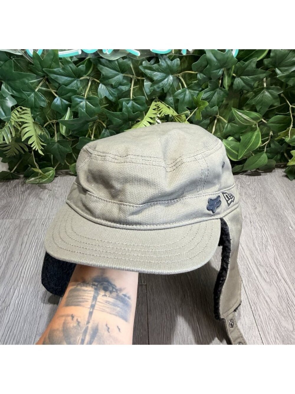 New Era Fox Racing Military Flaps Ears Green Fur Size Large XL